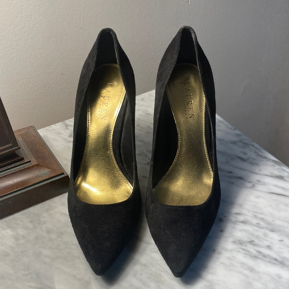 Lauren Ralph Lauren Black Heels with Gold Insole